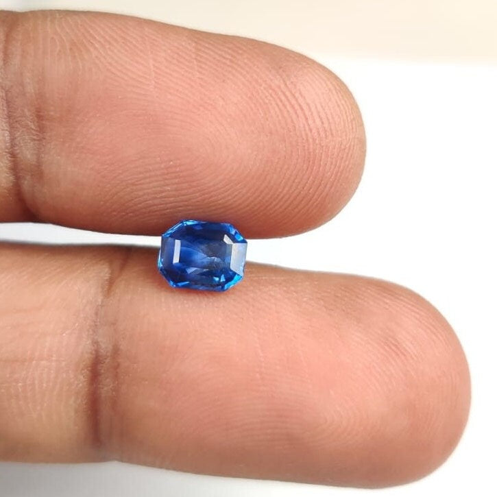 1.25 cts Natural Blue Sapphire Loose Gemstone Emerald Cut