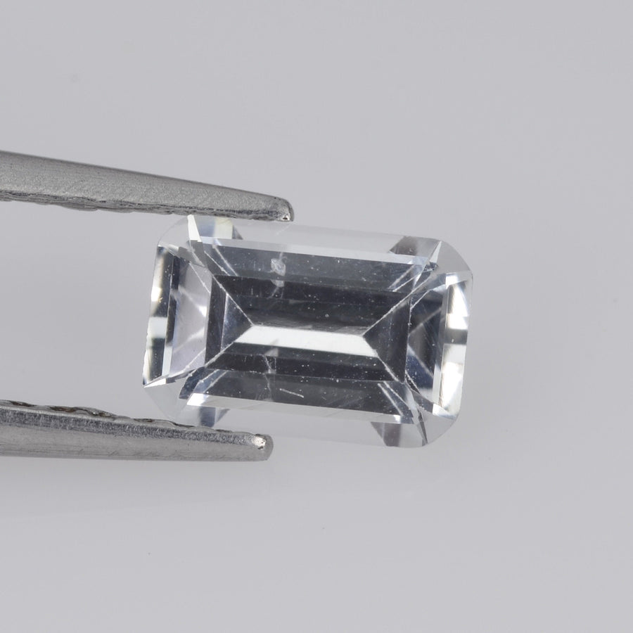 0.72- 0.81 cts Natural White Sapphire Loose Gemstone Emerald Cut