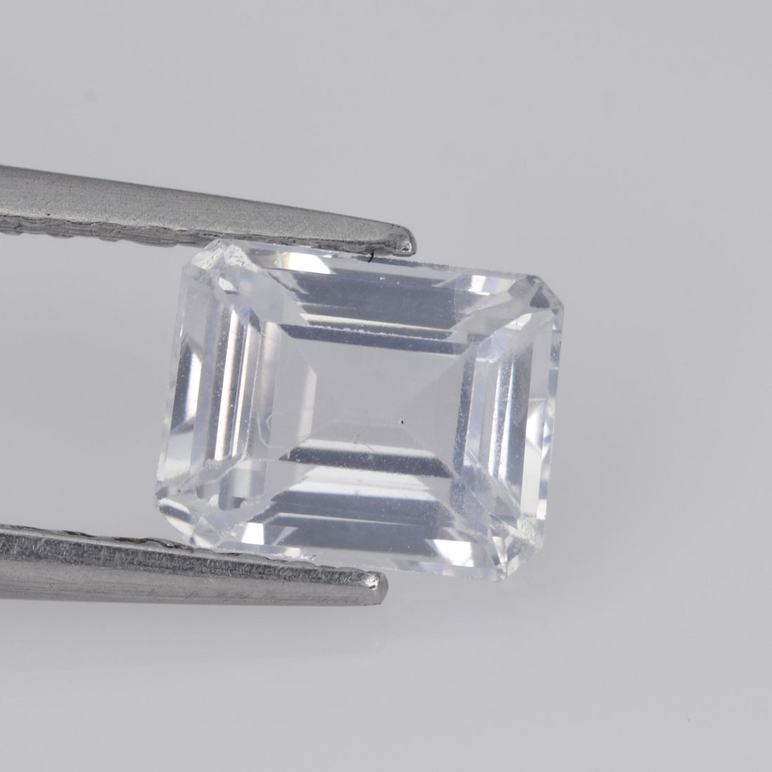 1.24 cts Natural White Sapphire Loose Gemstone Emerald Cut