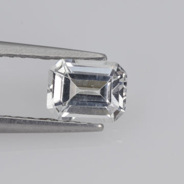 0.72- 0.81 cts Natural White Sapphire Loose Gemstone Emerald Cut
