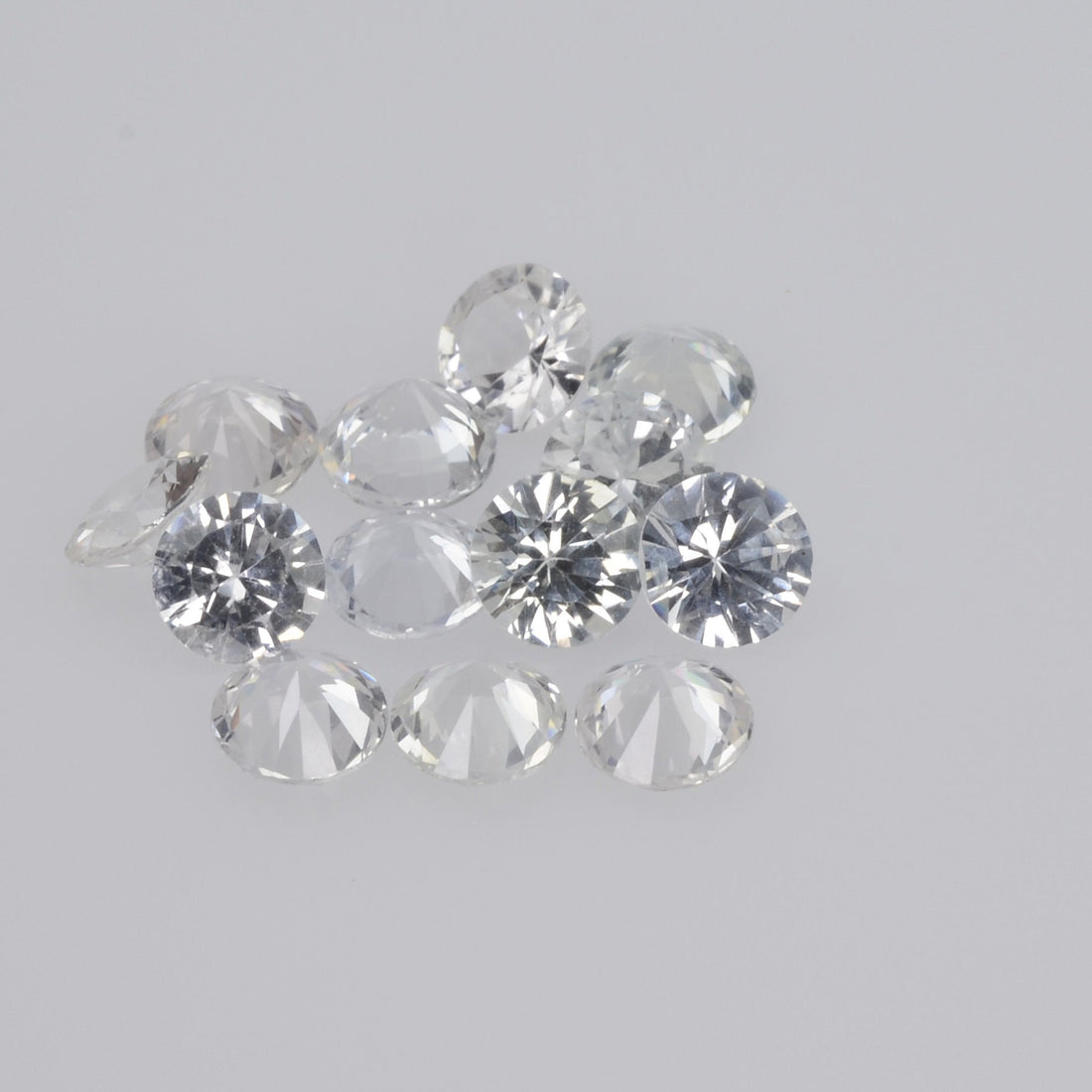 5 mm Natural Calibrated White Sapphire Loose Gemstone Round Diamond Cut VS quality