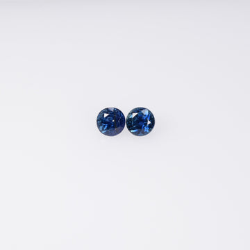 3.2-3.7 mm Natural Blue Sapphire Loose Pair Gemstone Round Cut