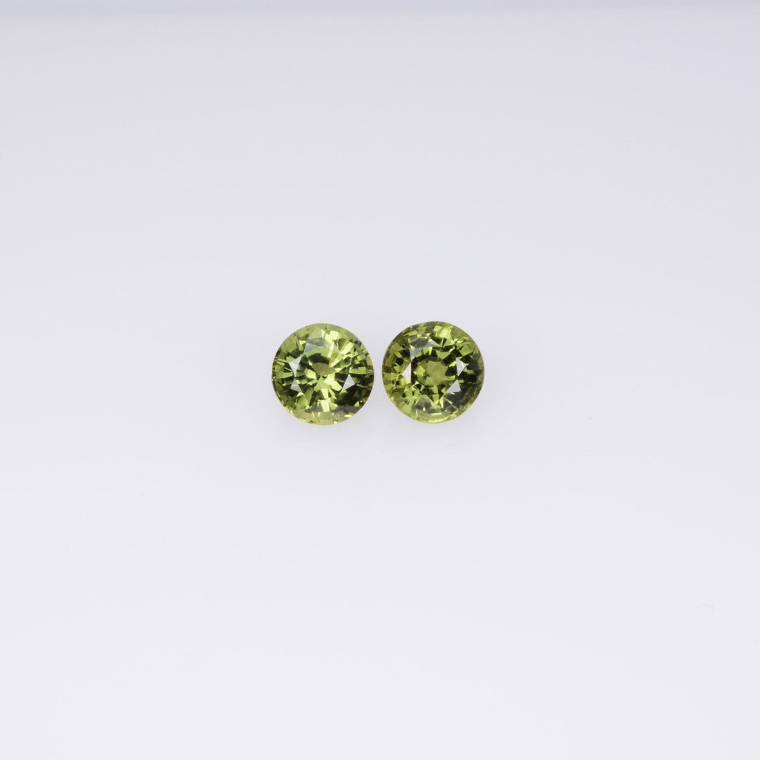 3.8-4.2 mm Natural Teal Greenish yellow Parti Sapphire Loose Pair Gemstone Round Cut