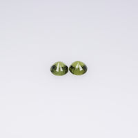 3.8-4.2 mm Natural Teal Greenish yellow Parti Sapphire Loose Pair Gemstone Round Cut