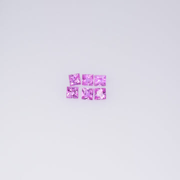 1.9-3.6 mm Natural Callibrated Pink Sapphire Loose Gemstone Princess Square Cut