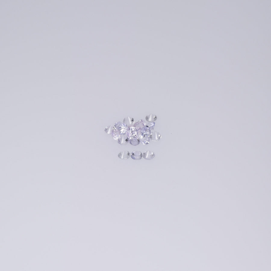 2.5-3.5 mm Natural Purplish White Sapphire Loose Vs Quality Gemstone Round Diamond Cut
