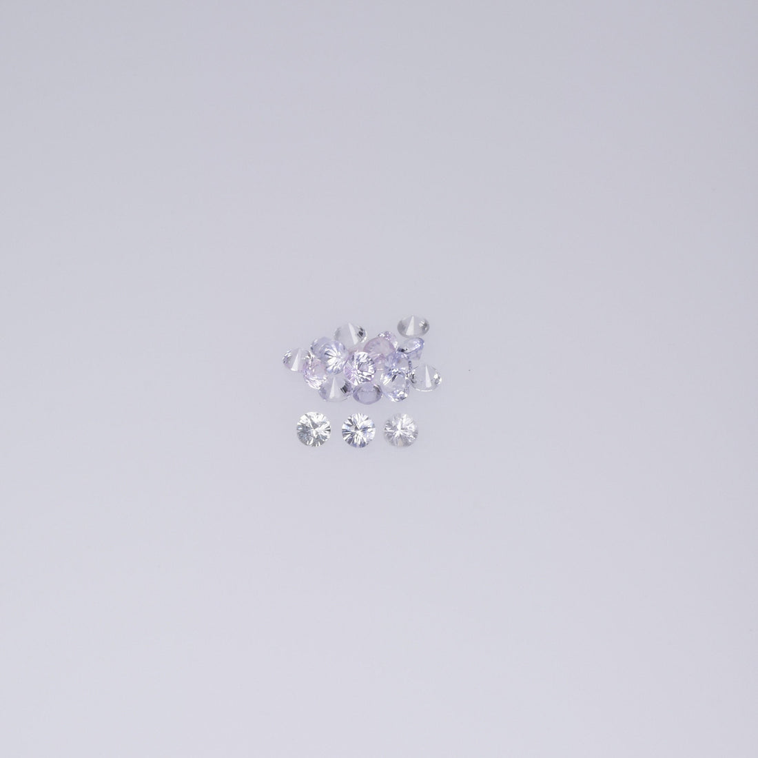 2.5-3.5 mm Natural Purplish White Sapphire Loose Vs Quality Gemstone Round Diamond Cut