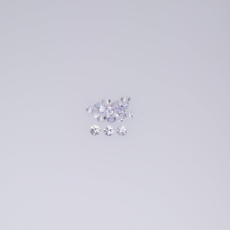 2.5-3.5 mm Natural Purplish White Sapphire Loose Vs Quality Gemstone Round Diamond Cut