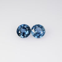 7 MM Natural Blue Sapphire Loose Pair Gemstone Round Cut