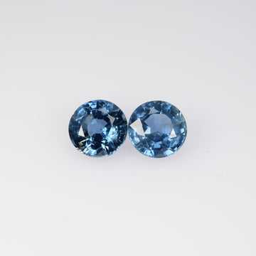 7 MM Natural Blue Sapphire Loose Pair Gemstone Round Cut