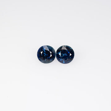 4.9-5.0 MM Natural Blue Sapphire Loose Pair Gemstone Round Cut