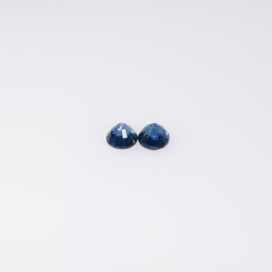 3.2-3.7 mm Natural Blue Sapphire Loose Pair Gemstone Round Cut