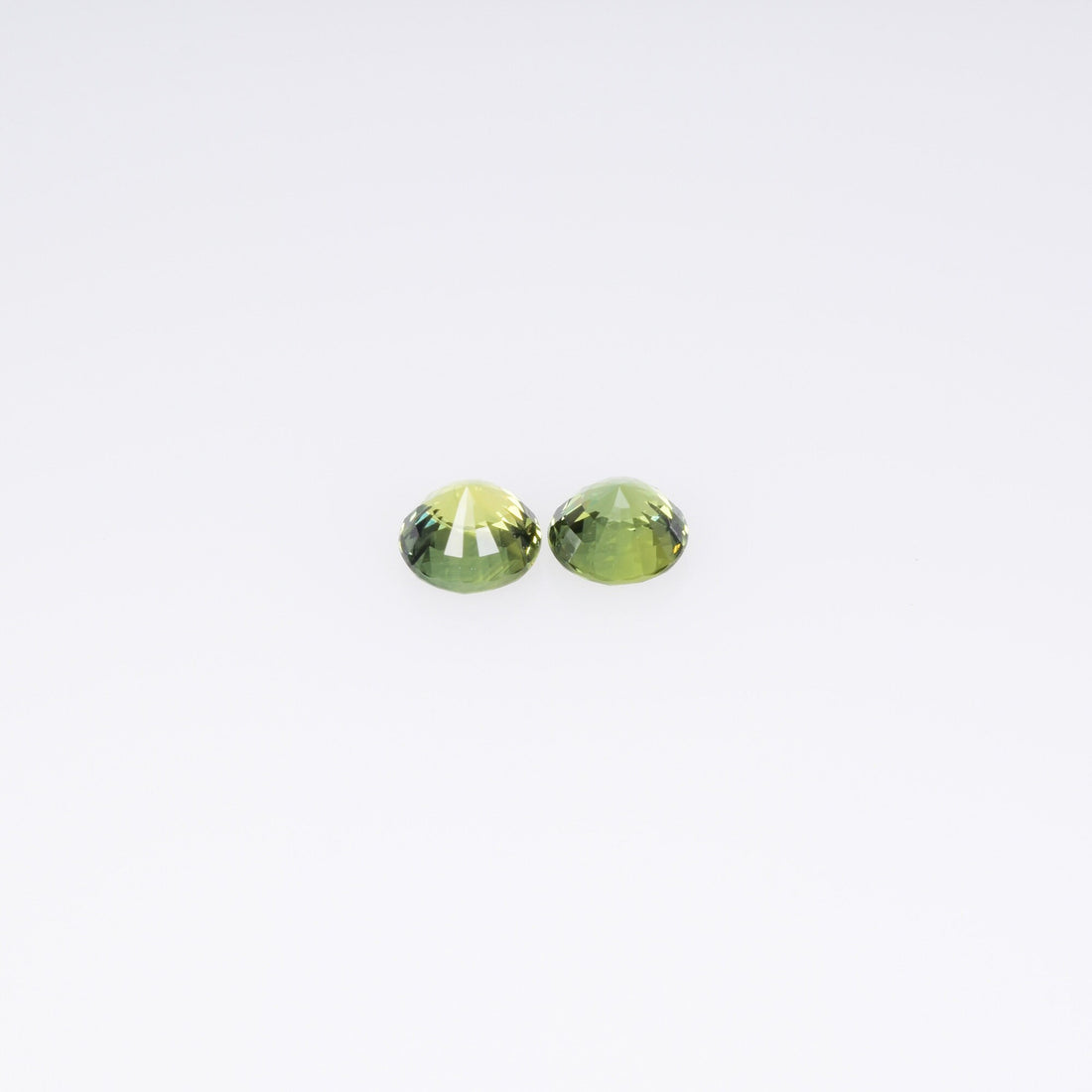 4.0 mm Natural Teal Greenish yellow Parti Sapphire Loose Pair Gemstone Round Cut