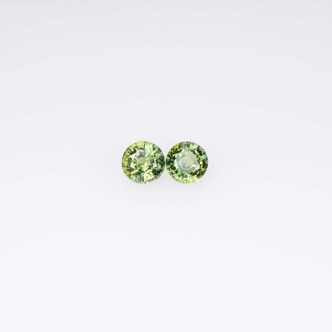 4.0 mm Natural Teal Greenish yellow Parti Sapphire Loose Pair Gemstone Round Cut