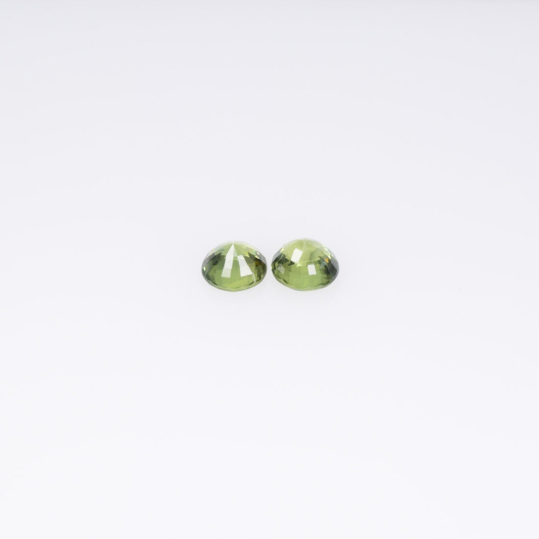 3.8-3.9 mm Natural Teal Greenish yellow Parti Sapphire Loose Pair Gemstone Round Cut