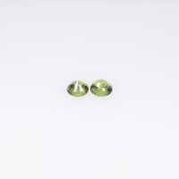 3.8-3.9 mm Natural Teal Greenish yellow Parti Sapphire Loose Pair Gemstone Round Cut