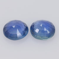 5.8-5.9 MM Natural Blue Sapphire Loose Pair Gemstone Round Cut