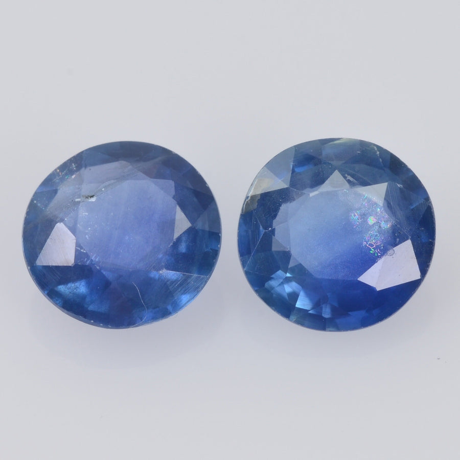 5.8-5.9 MM Natural Blue Sapphire Loose Pair Gemstone Round Cut