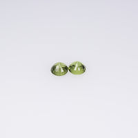 3.9-4.1 mm Natural Teal Greenish yellow Parti Sapphire Loose Pair Gemstone Round Cut