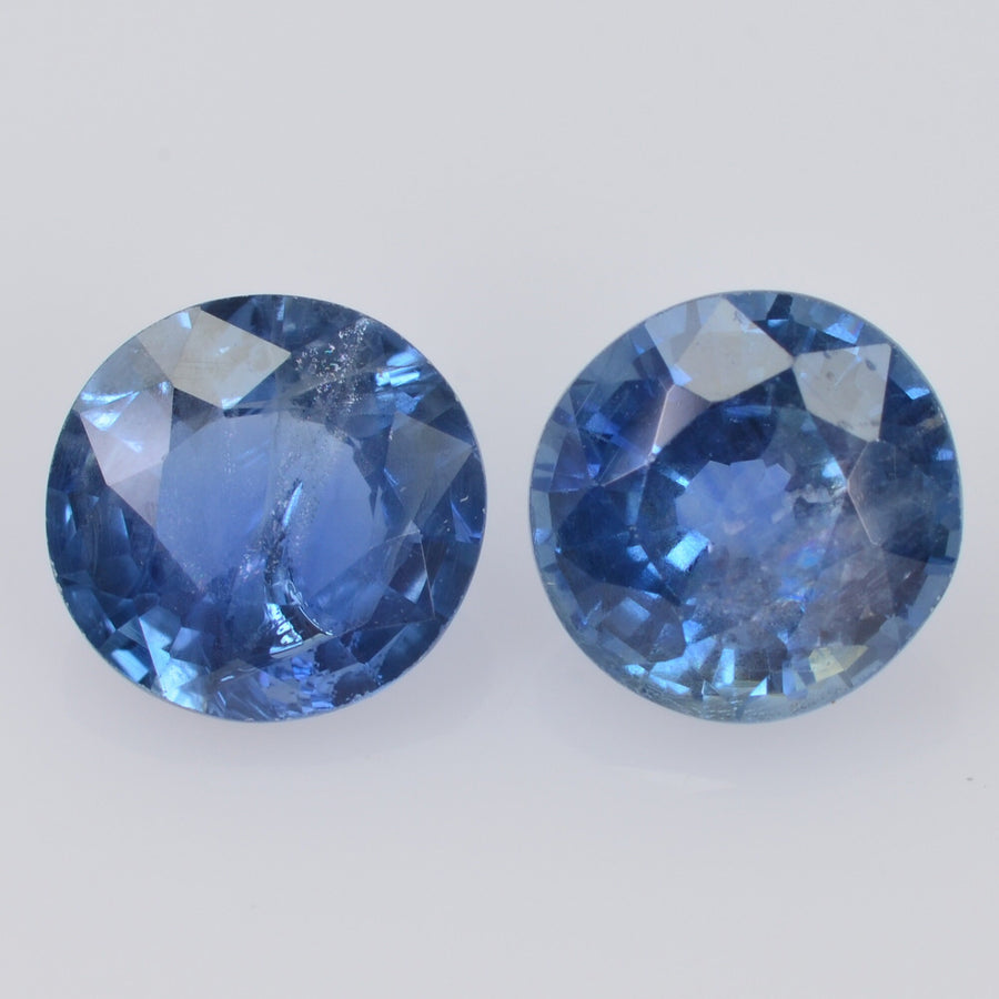 5.8-5.9 MM Natural Blue Sapphire Loose Pair Gemstone Round Cut