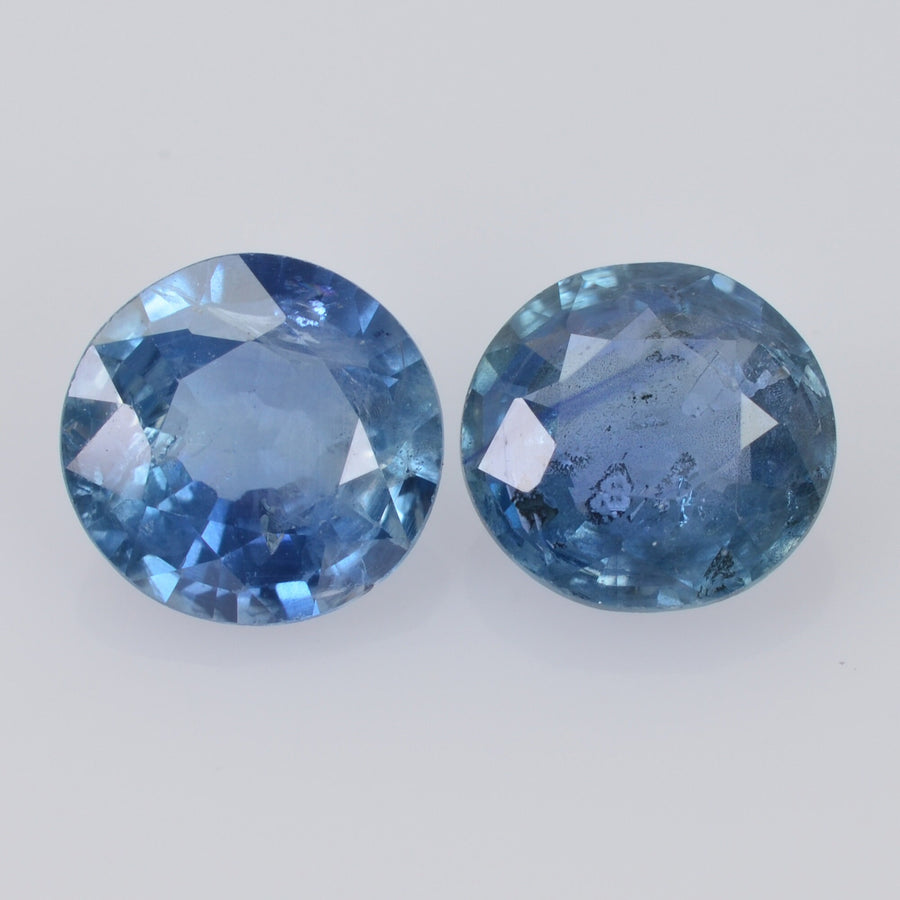 5.8-5.9 MM Natural Blue Sapphire Loose Pair Gemstone Round Cut