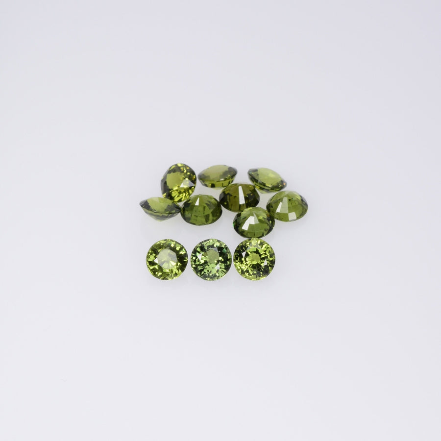 2.9-4.4 mm Natural Teal Green Sapphire Loose Gemstone Round Cut