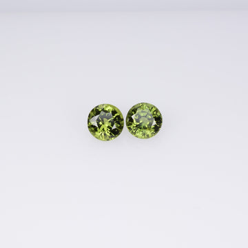 4.5-4.6 mm Natural Teal Greenish yellow Parti Sapphire Loose Pair Gemstone Round Cut