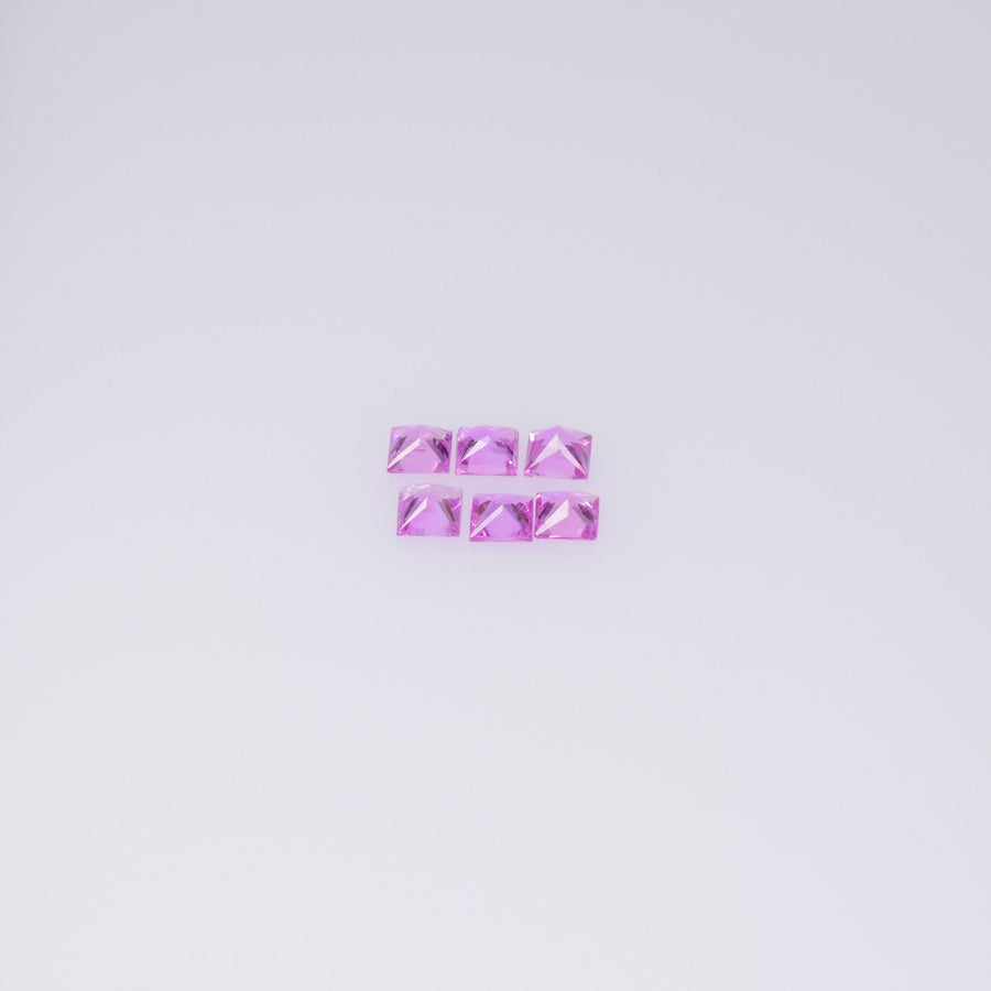 1.9-3.6 mm Natural Callibrated Pink Sapphire Loose Gemstone Princess Square Cut