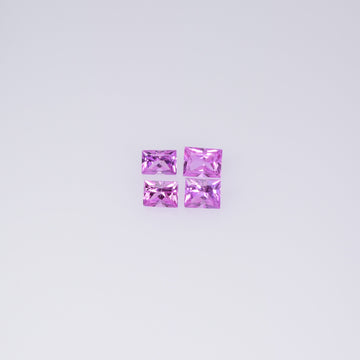 LOTS:Natural Pink Sapphire Loose Gemstone Baguette Princess Cut
