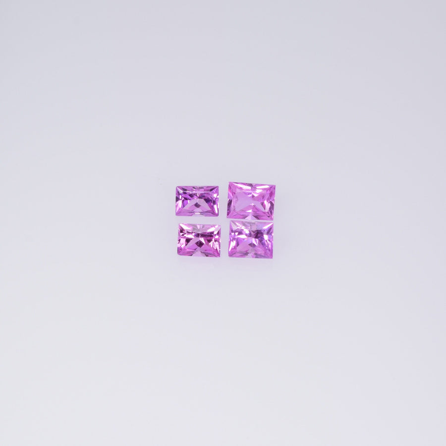 LOTS:Natural Pink Sapphire Loose Gemstone Baguette Princess Cut