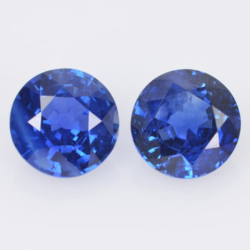 5.9 MM Natural Blue Sapphire Loose Pair Gemstone Round Cut