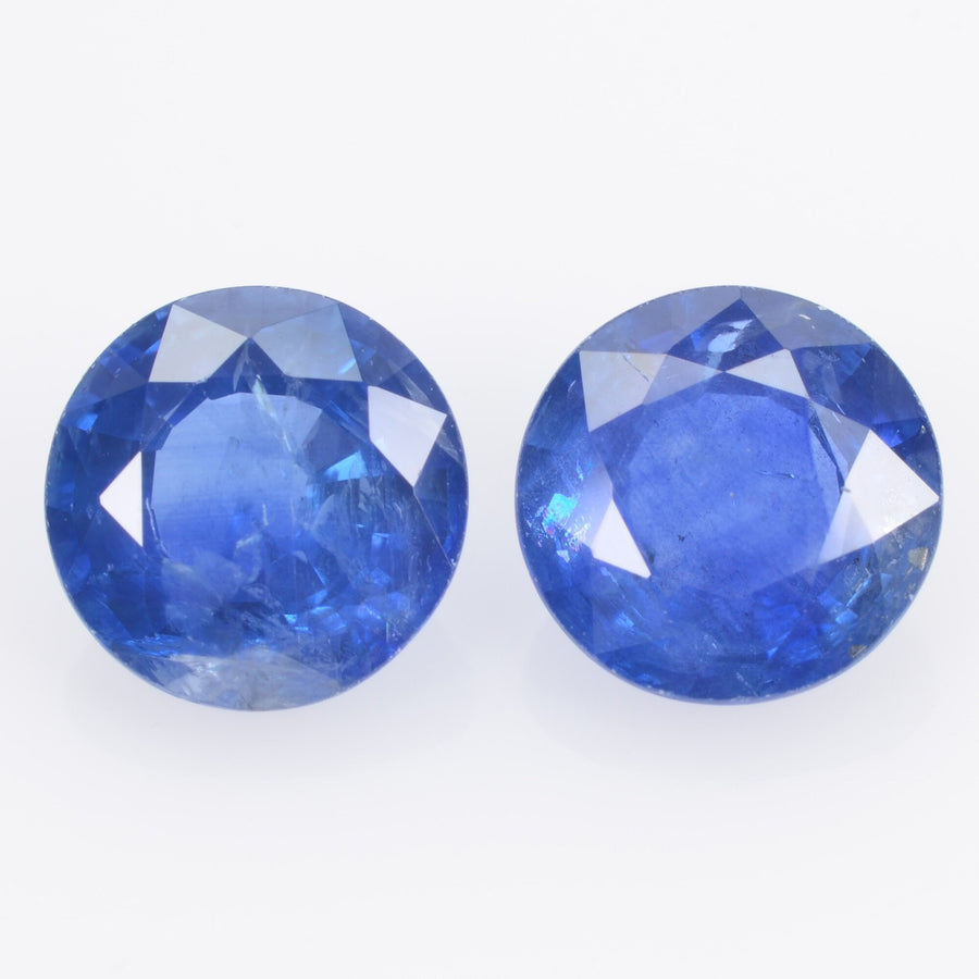 6.3 MM Natural Blue Sapphire Loose Pair Gemstone Round Cut