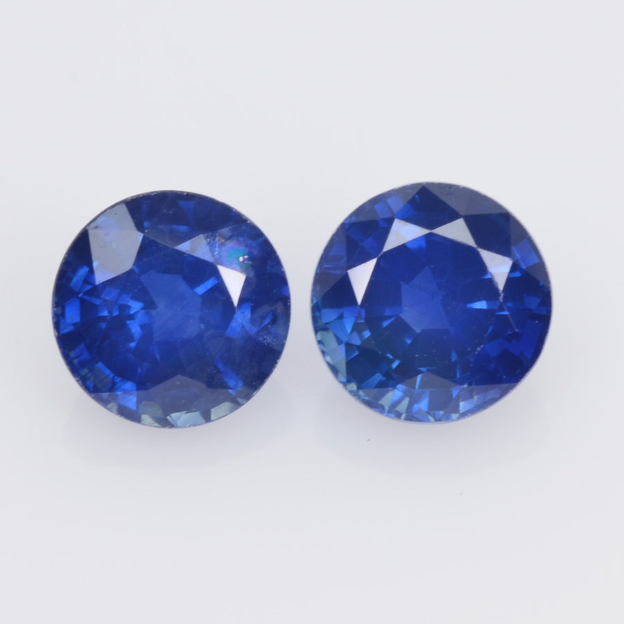 6.1 MM Natural Blue Sapphire Loose Pair Gemstone Round Cut