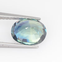 2.54 cts Natural Teal Bluish Green Parti Sapphire Loose Gemstone Oval Cut