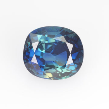 2.63 cts Natural Teal Bluish Green Parti Sapphire Loose Gemstone Oval Cut