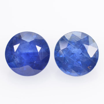 6.3 MM Natural Blue Sapphire Loose Pair Gemstone Round Cut