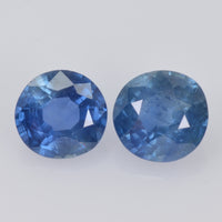 5.9-6.0 MM Natural Blue Sapphire Loose Pair Gemstone Round Cut