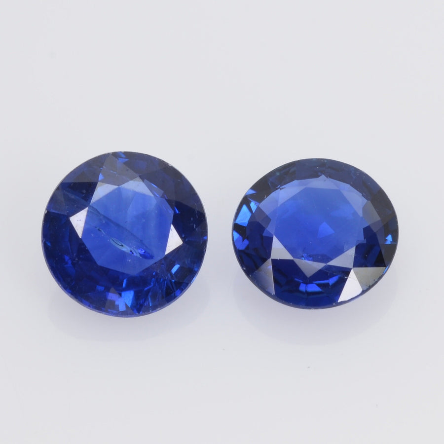 5.9 MM Natural Blue Sapphire Loose Pair Gemstone Round Cut