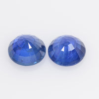 6.1 MM Natural Blue Sapphire Loose Pair Gemstone Round Cut