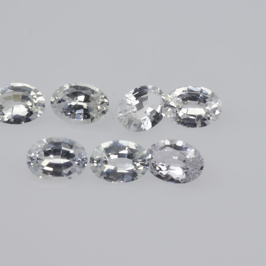 7x5 mm Natural Calibrated White Sapphire Loose Gemstone Oval Cut