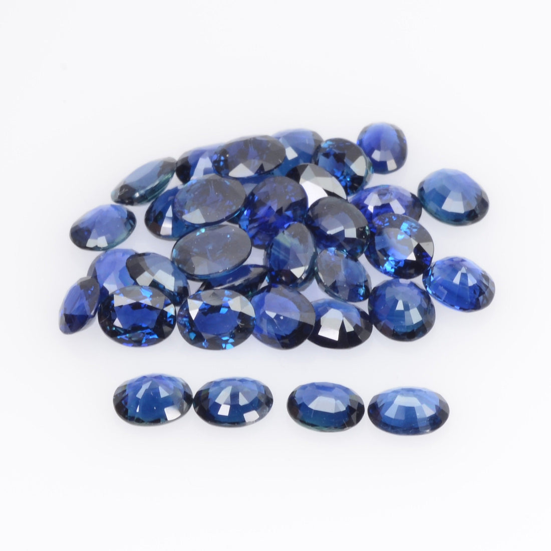 4.5x3.5 Natural Calibrated Blue Sapphire Loose Gemstone Oval Cut