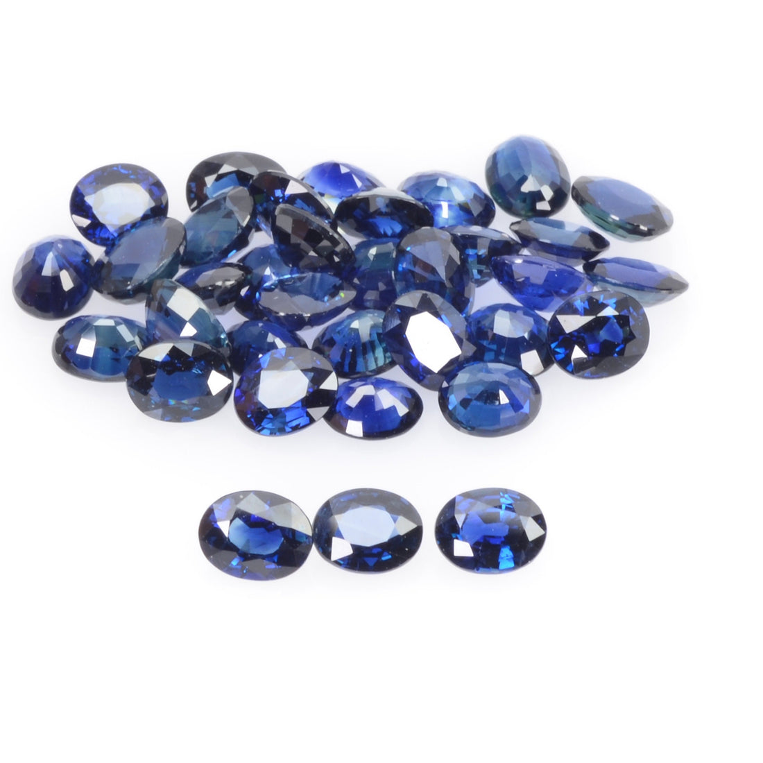 4.5x3.5 Natural Calibrated Blue Sapphire Loose Gemstone Oval Cut