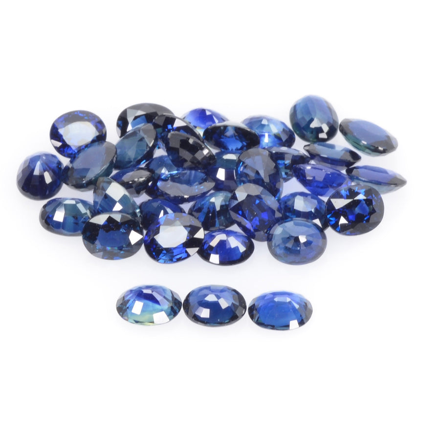 4.5x3.5 Natural Calibrated Blue Sapphire Loose Gemstone Oval Cut