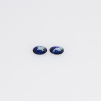 LOT 4.5x3.5 Natural Calibrated Bi color Parti Sapphire Loose Gemstone Oval Cut