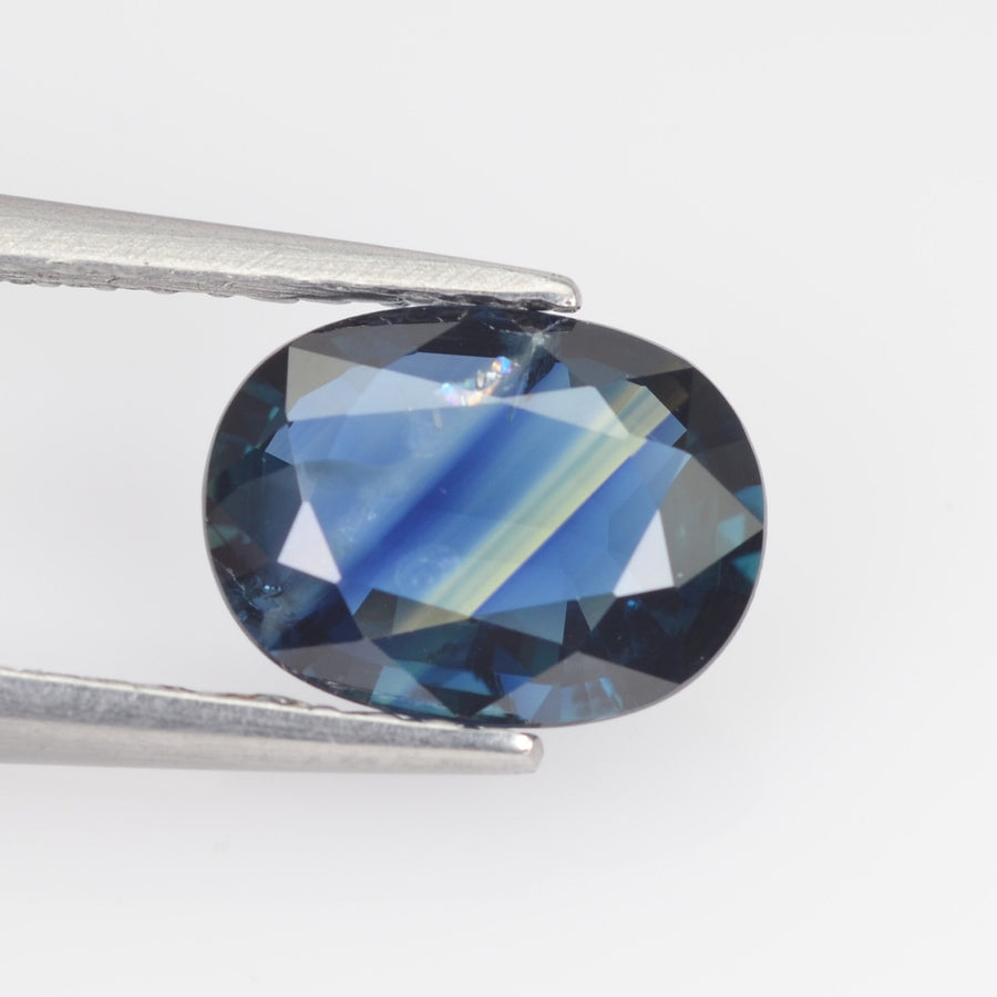 1.21 Cts Natural Bi-Color Blue Sapphire Loose Gemstone Oval Cut