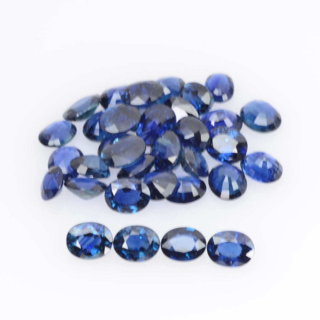 4.5x3.5 Natural Calibrated Blue Sapphire Loose Gemstone Oval Cut